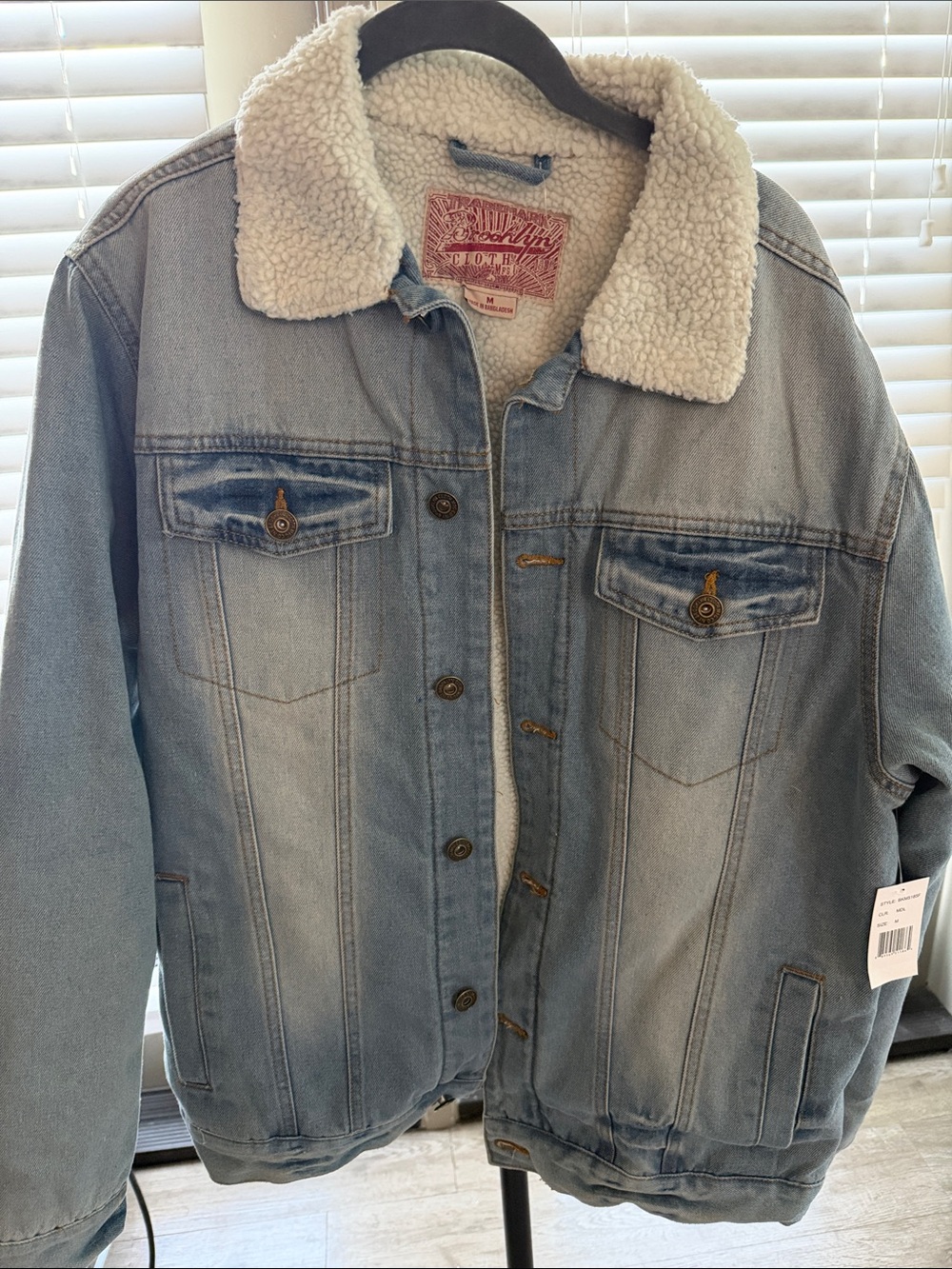 Brooklyn Cloth Light Blue Sherpa-Lined Denim Jacket